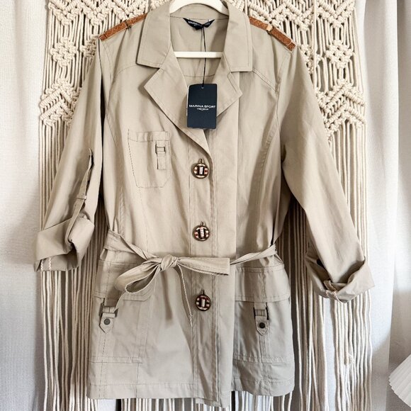 Marina Rinaldi Sport Casaca Utility Jacket – NWT Size 22 / 31 Luxury Cotton - Picture 1 of 14